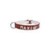 Schecker - MyName Leder-Halsband, rot [35 cm x 15 mm - Buchstabentyp: Kristall]