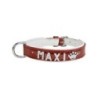 Schecker - MyName Leder-Halsband, rot [45 cm x 25 mm - Buchstabentyp: Kristall]
