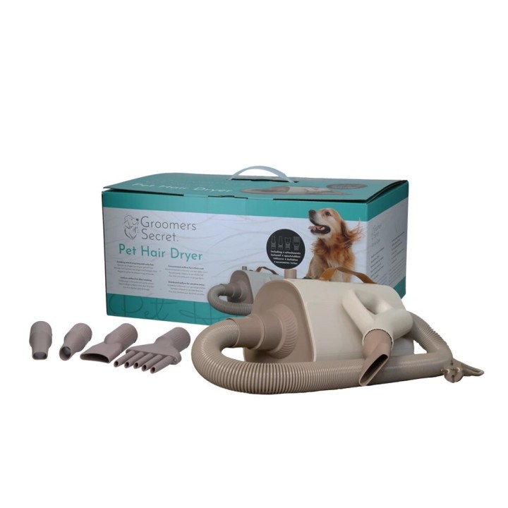 Groomers Secret Hunde-Haartrockner - Inklusive 4 Anbauteile
