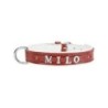 Schecker - MyName Leder-Halsband, rot [45 cm x 25 mm - Buchstabentyp: Cowboy]