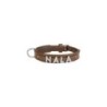 Schecker - MyName Leder-Halsband, braun [30 cm x 15 mm - Buchstabentyp: Kristall]