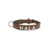 Schecker - MyName Leder-Halsband, braun [40 cm x 20 mm - Buchstabentyp: Kristall]