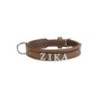 Schecker - MyName Leder-Halsband, braun [40 cm x 20 mm - Buchstabentyp: Cowboy]