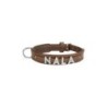 Schecker - MyName Leder-Halsband, braun [35 cm x 15 mm - Buchstabentyp: Kristall]