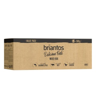 Briantos Delicious Paté Sparpack 44 x 100 g - Mixpaket (Huhn, Rind & Lachs) Delicious Paté