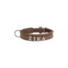 Schecker - MyName Leder-Halsband, braun [35 cm x 15 mm - Buchstabentyp: Cowboy]
