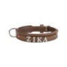 Schecker - MyName Leder-Halsband, braun [45 cm x 25 mm - Buchstabentyp: Cowboy]