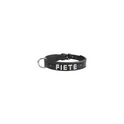 Schecker - MyName Leder-Halsband, schwarz [30 cm x 15 mm - Buchstabentyp: Kristall]