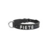 Schecker - MyName Leder-Halsband, schwarz [40 cm x 20 mm - Buchstabentyp: Kristall]