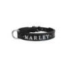 Schecker - MyName Leder-Halsband, schwarz [40 cm x 20 mm - Buchstabentyp: Cowboy]