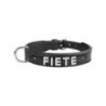 Schecker - MyName Leder-Halsband, schwarz [45 cm x 25 mm - Buchstabentyp: Kristall]