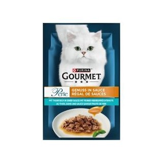 Purina Gourmet Perle Genuss in Sauce mit Thunfisch in einer Sauce mit feiner Meeresfrüchtenote