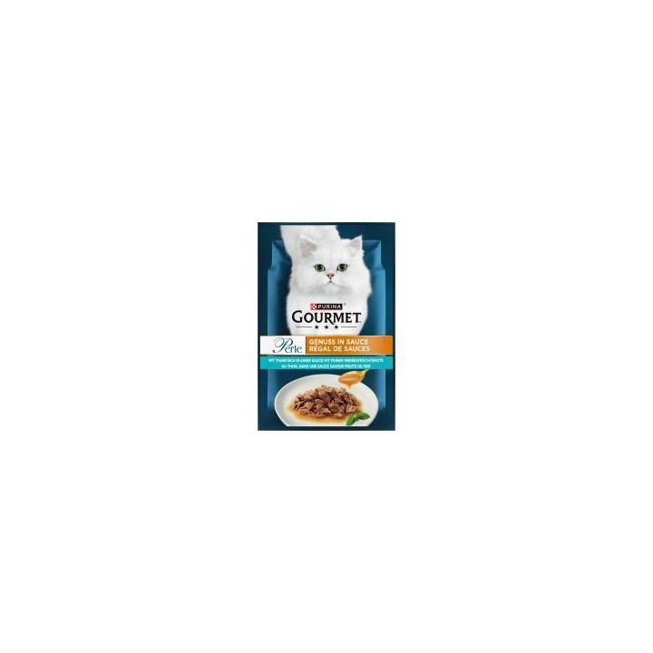 Purina Gourmet Perle Genuss in Sauce mit Thunfisch in einer Sauce mit feiner Meeresfrüchtenote