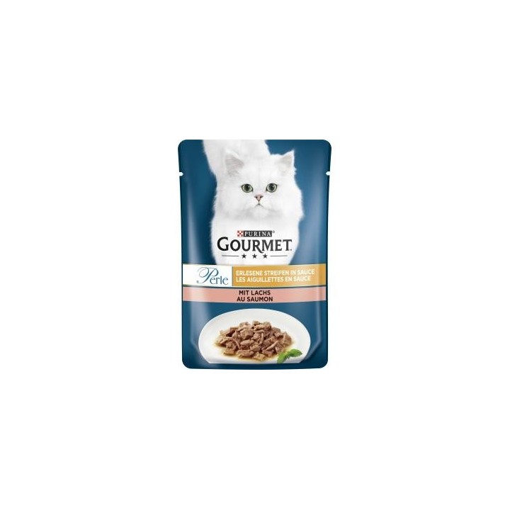 Purina Gourmet Perle Erlesene Streifen in Sauce mit Lachs