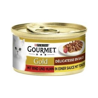 Purina Gourmet Gold mit Rind & Huhn in Sauce mit Tomaten