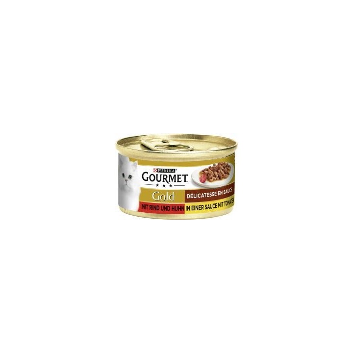 Purina Gourmet Gold mit Rind & Huhn in Sauce mit Tomaten