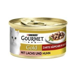 Purina Gourmet Gold Zarte Häppchen in Sauce mit Lachs & Huhn