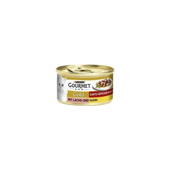 Purina Gourmet Gold Zarte Häppchen in Sauce mit Lachs & Huhn