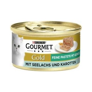 Purina Gourmet Gold Feine Pastete mit Gemüse mit Seelachs & Karotten
