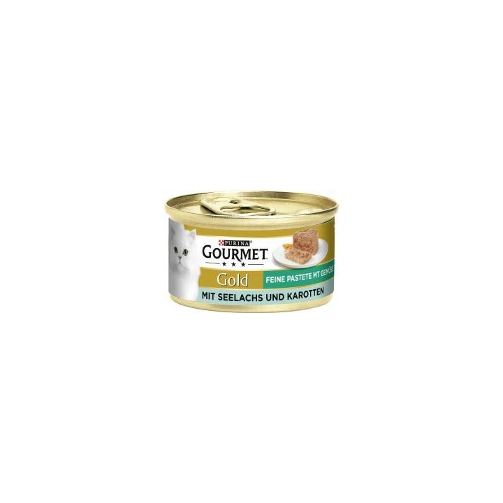 Purina Gourmet Gold Feine Pastete mit Gemüse mit Seelachs & Karotten