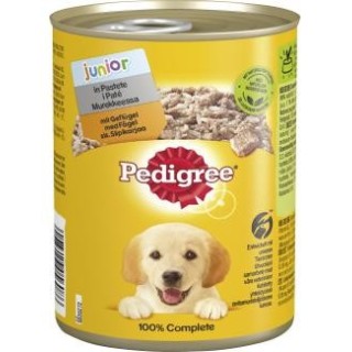 Pedigree Junior mit Geflügel in Pastete