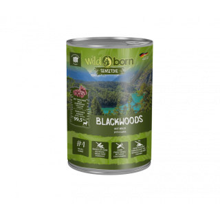 6 x 400g, WILDBORN Blackwoods Hundefutter mit Wild