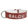 Schecker - MyName Leder-Halsband, rot [55 cm x 35 mm - Buchstabentyp: Kristall]