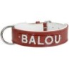 Schecker - MyName Leder-Halsband, rot [60 cm x 35 mm - Buchstabentyp: Kristall]