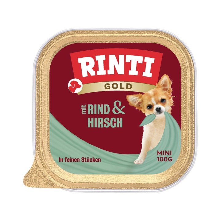 Rinti Gold Mini feine Stückchen von Hirsch & Rind 16x100g