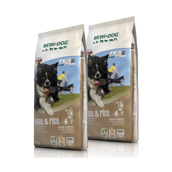 BEWI DOG lamb & rice Hundefutter 2x12,5kg