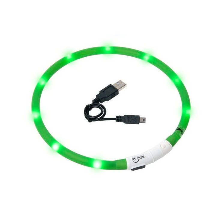 Karlie Visio Light LED Leuchthalsband grün