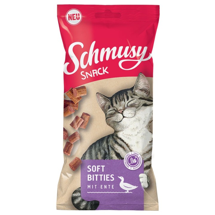 Schmusy Snack Soft Bitties -Sparpaket Ente (8 x 60 g)