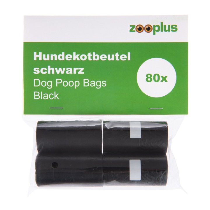 Hundekotbeutel schwarz - 4 Rollen à 20 Beutel (80 Beutel)