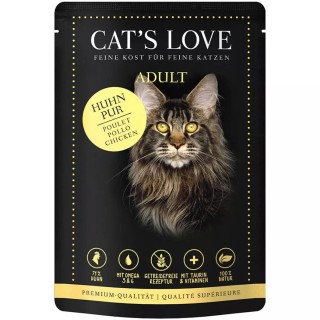 Cat's Love Nassfutter Huhn Pur mit Leinöl & Brennnessel 12x85g