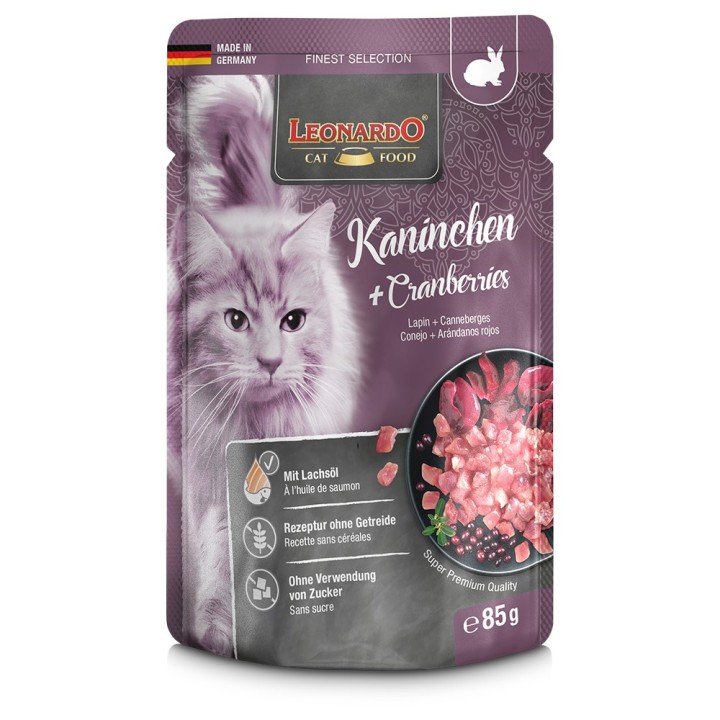 Leonardo Finest Selection Pouch 16 x 85 g - Kaninchen & Cranberries