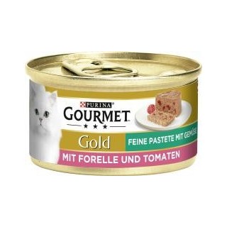 Purina Gourmet Gold Feine Pastete mit Gemüse mit Forelle & Tomaten