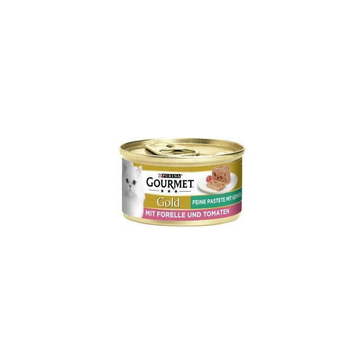 Purina Gourmet Gold Feine Pastete mit Gemüse mit Forelle & Tomaten