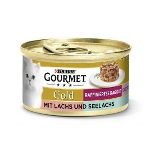 Purina Gourmet Gold raffiniertes Ragout Duett mit Lachs und Seelachs