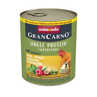 animonda GranCarno superfoods Huhn + Spinat + Himbeer + Kürbiskern 6x800g
