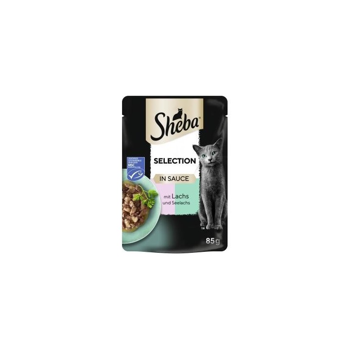 Sheba Selection in Sauce mit Lachs und Seelachs