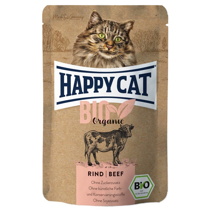 Happy Cat Bio Pouch 6 x 85 g - Bio-Rind