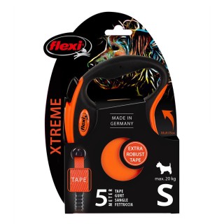 flexi Xtreme Gurt-Leine orange, 5 m - Größe S: bis 20 kg