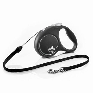 flexi Black Design Seil-Leine schwarz, 5 m - Größe S: bis 12 kg
