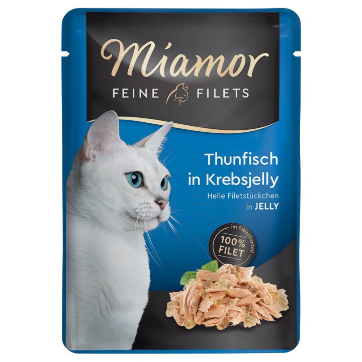 Sparpaket Miamor Feine Filets 24 x 100 g - Thunfisch in Krebsjelly