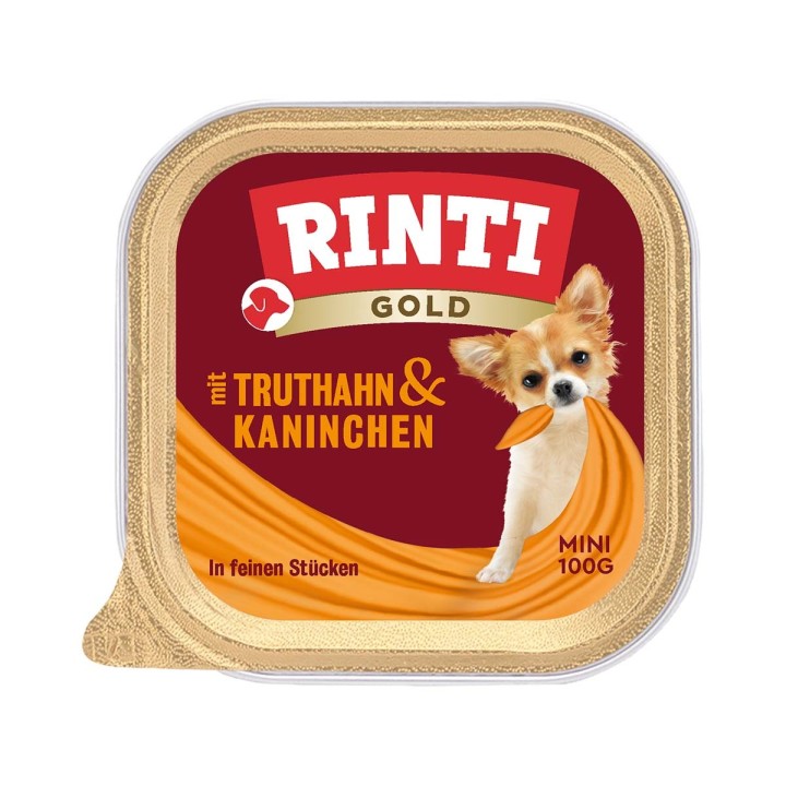Rinti Hunde-Nassfutter Gold Mini Truthahn & Kaninchen 16x100g