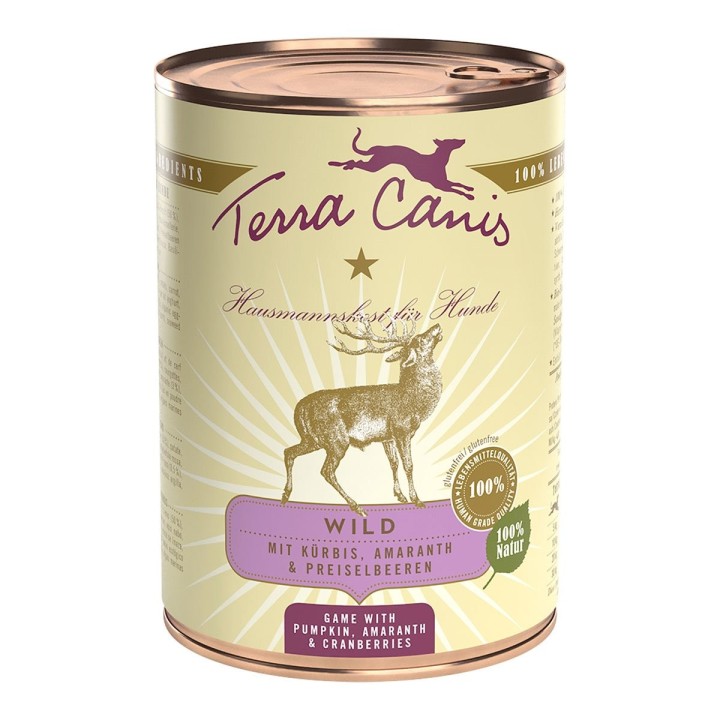 Terra Canis CLASSIC – Wild mit Kürbis, Amaranth und Preiselbeere 12x400g