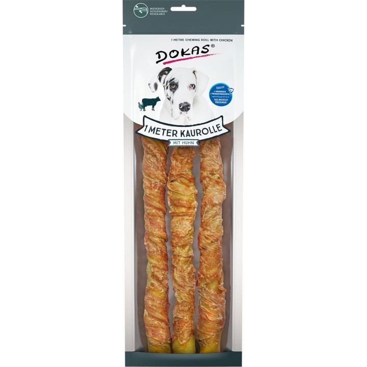 Dokas 1 Meter Kaurolle mit Huhn (Rinderhaut) 315g