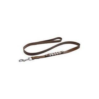 Schecker - MyName Lederleine, braun [120 cm x 15 mm - ohne Buchstaben]