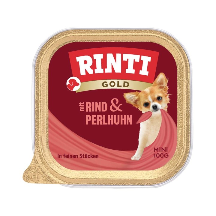 Rinti Gold Mini feine Stückchen von Rind & Perlhuhn 16x100g