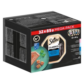 Multipack Sheba Varietäten Schälchen 32 x 85 g - Classics in Pastete